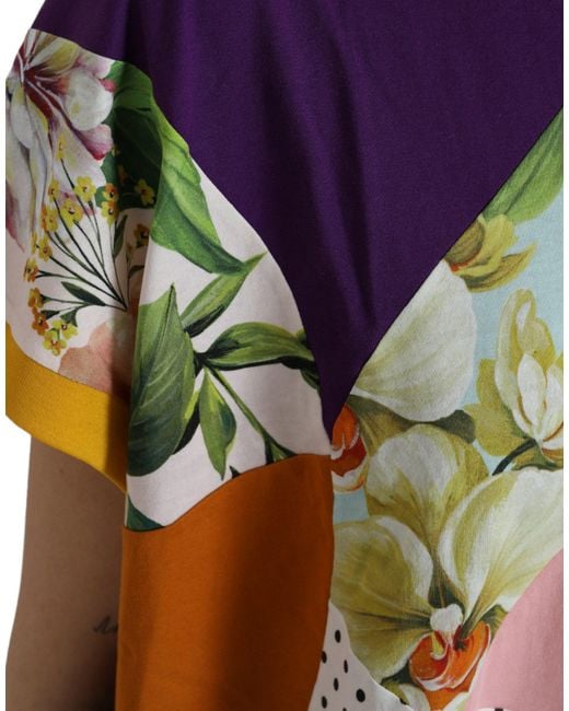 Dolce & Gabbana Multicolor Patchwork Cotton Silk Blouse Top