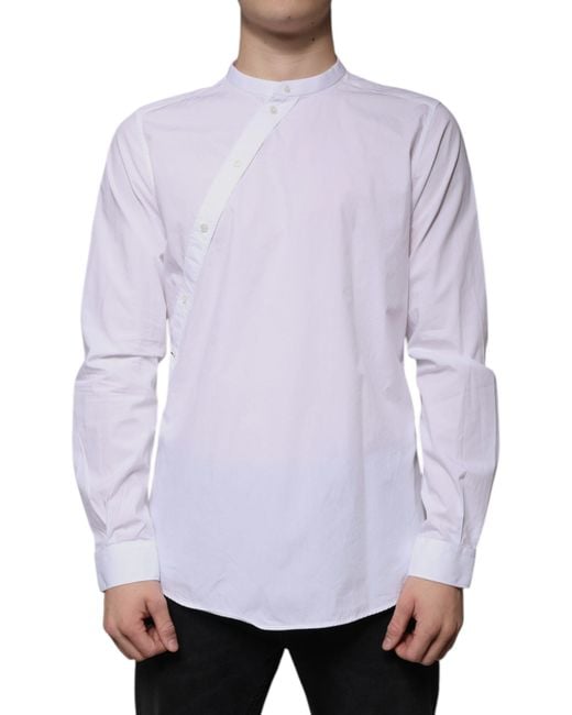 Dolce & Gabbana White Cotton Slim Fit Martini Dress Shirt for men