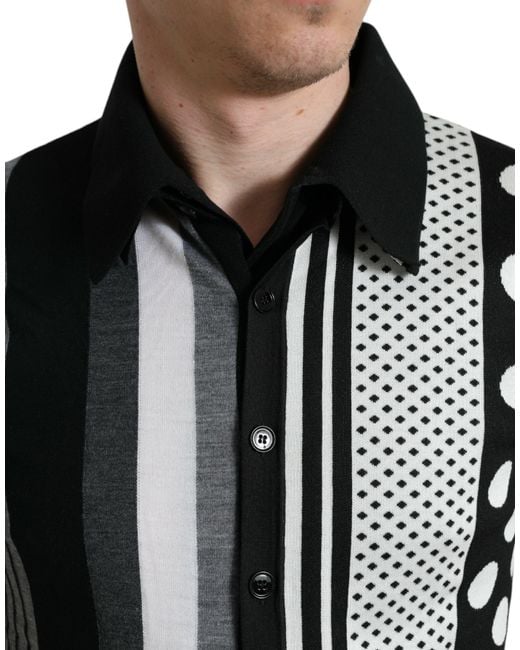 Dolce & Gabbana Black Jumper Cardigan Polo Sweater for men