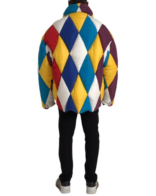 Dolce & Gabbana Blue Windbreaker Puffer Jacket for men