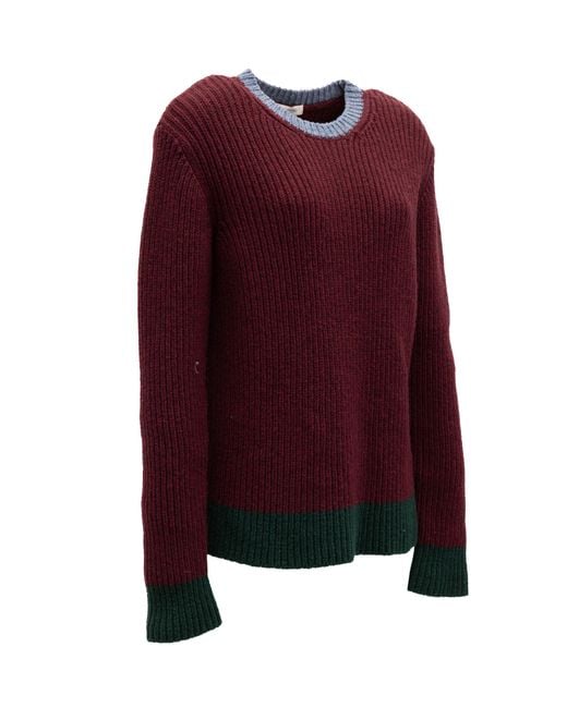 Valentino Garavani Red Ribbed Knit Sweater