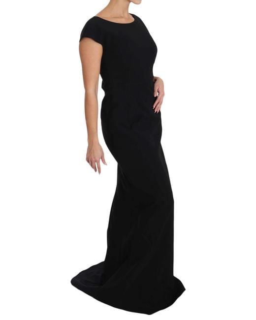 Dolce & Gabbana Black Stretch Fit Flare Gown Maxi