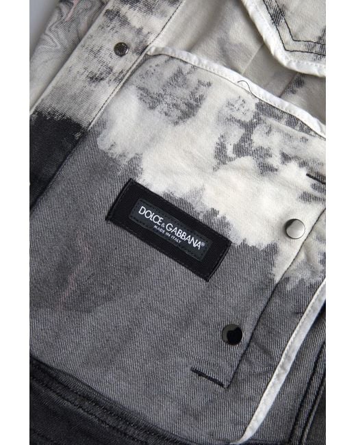 Dolce & Gabbana Black Cotton Collared Denim Jacket for men
