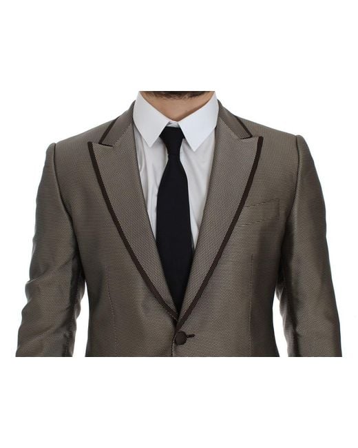 Dolce & Gabbana Black Slim Fit Silk Two Button Blazer for men