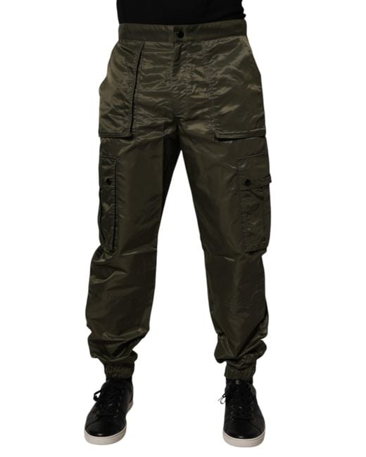 Dolce & Gabbana Black Nylon Cargo Pants for men
