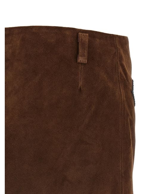 Marni Brown Leather Skirt