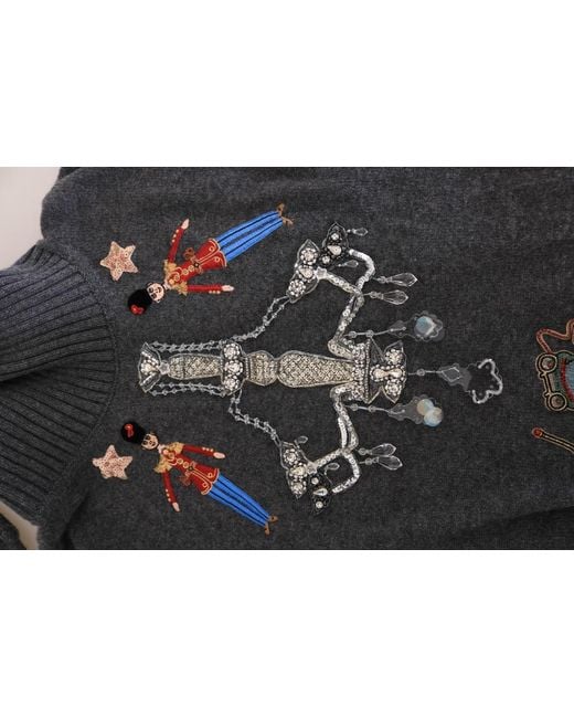 Dolce & Gabbana Black Fairy Tale Crystal Cashmere Sweater