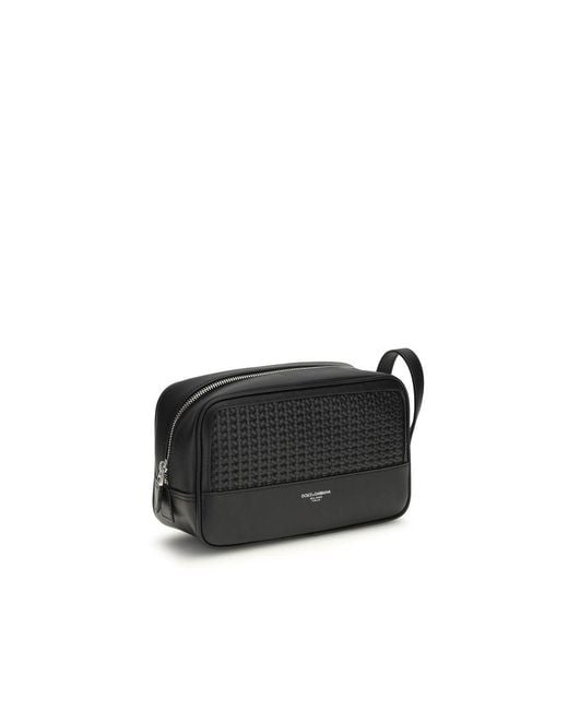 Dolce & Gabbana Black Calf Leather Bos Taurus Other Accessories for men