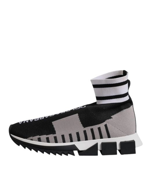 Dolce & Gabbana Black Portofino Slipon Sneaker Chunky Sole