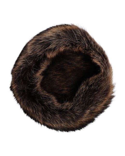 Dolce & Gabbana Black Fur Bucket Hat