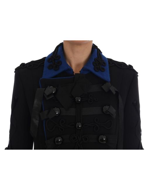 Dolce & Gabbana Black Wool Trench Jacket