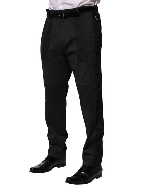 Dolce & Gabbana Black Tailored Panel Detail Dress Pants for men