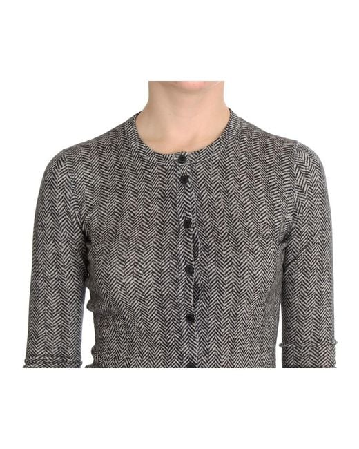 Dolce & Gabbana Gray Elegant And Wool Cardigan