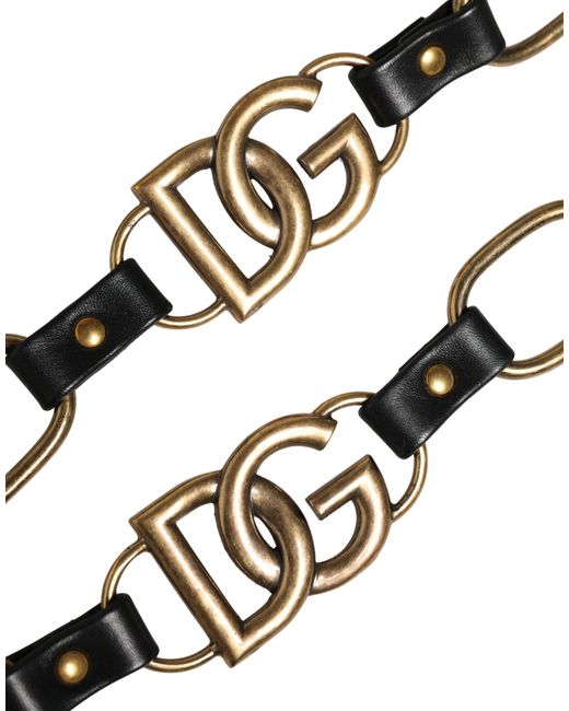 Dolce & Gabbana White Leather Chain Bag Accessory Shoulder Strap