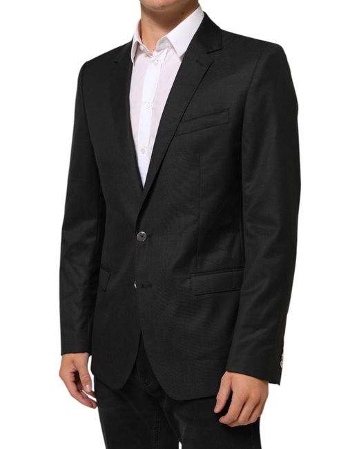 Dolce & Gabbana Black Single Breasted Coat Martini Blazer for men