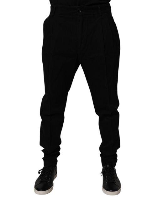 Dolce & Gabbana Black Slimfit Trousers for men
