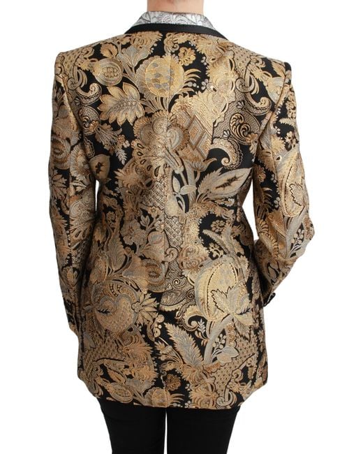 Dolce & Gabbana Metallic Jacquard Blazer Jacket Nylon Clothing