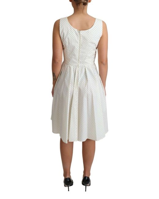 Dolce & Gabbana Multicolor White Polka Dotted Cotton A-line Dress