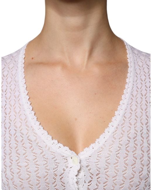 Dolce & Gabbana Gray Silk Button Down Cardigan Sweater