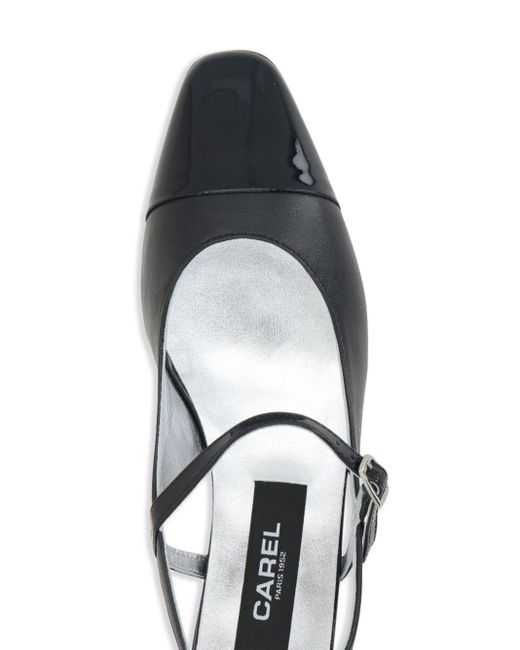 CAREL PARIS Black Oceano Leather Slingback Ballets