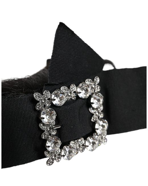 Dolce & Gabbana Black Hair Parrucchiera Crystal Headband Diadem