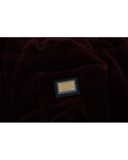 Dolce & Gabbana Black Velvet Stretch Slim Fit Pants