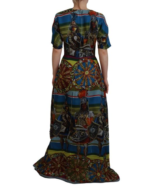 Dolce & Gabbana Black Sicilian Elegance Long Silk Dres