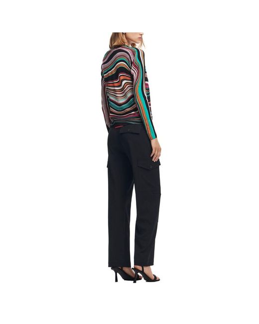 Desigual Black Turquoise Viscose Tops & T