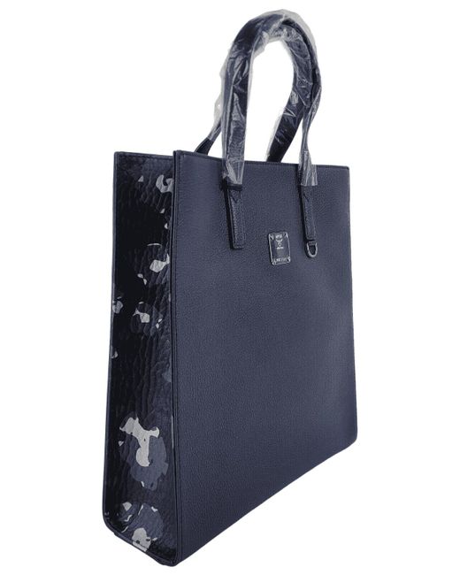 Navy blue clearance mcm tote bag