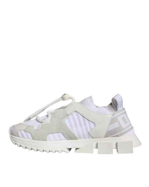 Dolce & Gabbana White Mesh Sorrento Trekking Sneakers Shoes (Pre-Owned)