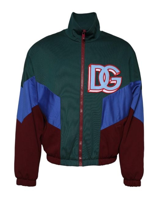Dolce & Gabbana Blue Colorblock Track Jacket for men