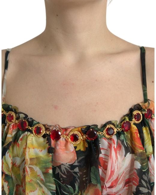 Dolce & Gabbana Black Floral Chiffon Tiered Maxi Dress