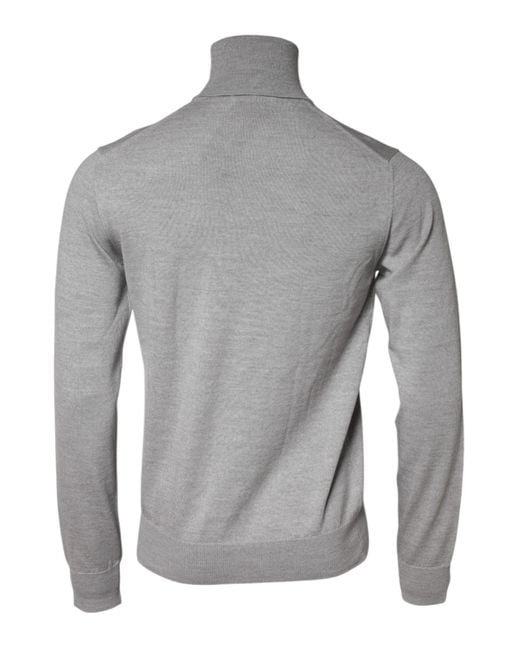 Dolce & Gabbana Gray Wool Knitted Pullover Sweater for men