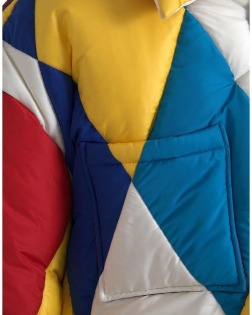 Dolce & Gabbana Blue Windbreaker Puffer Jacket for men