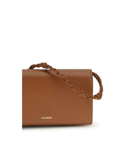 Jil Sander Brown Calf Leather Bos Taurus Wallet