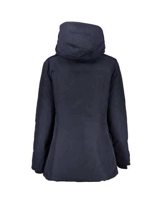 Woolrich Blue Cotton Jackets & Coat