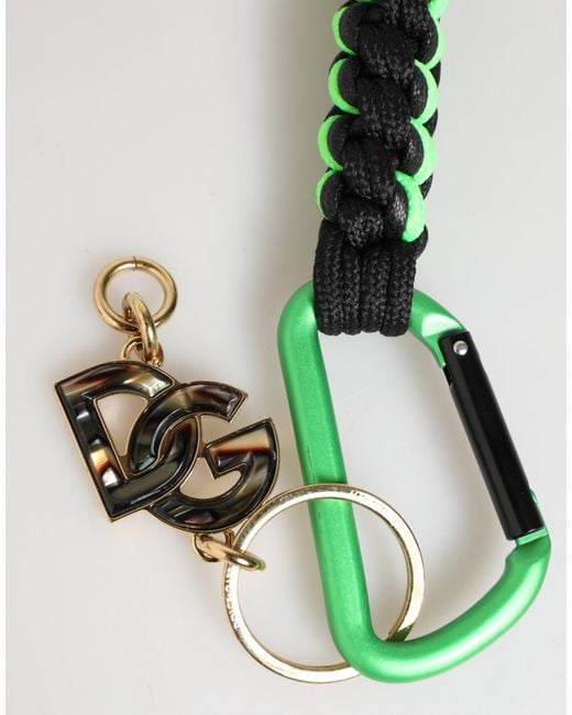 Dolce & Gabbana White Tape String Dg Logo Keychain Keyring for men
