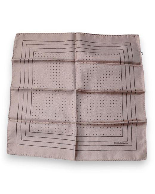 Dolce & Gabbana Pink Polka Dots Square Handkerchief Scarf for men