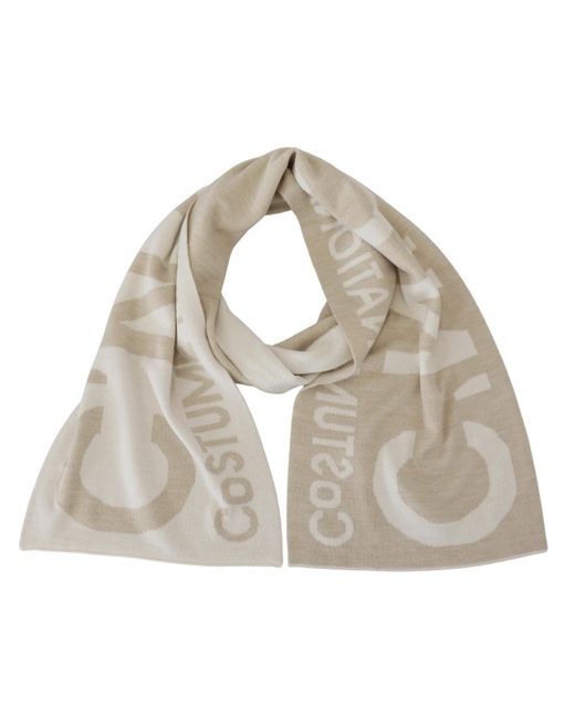 CoSTUME NATIONAL Black Logo Wrap Warmer Shawl Scarf