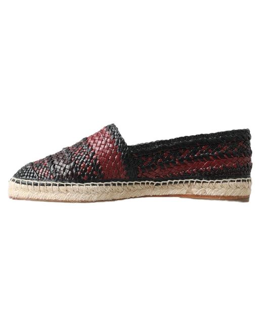 Dolce & Gabbana Black Elegant Woven Leather Espadrilles for men