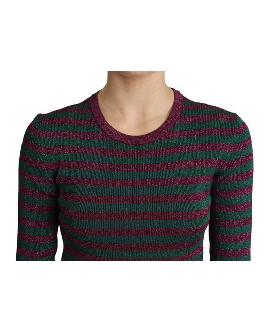 Dolce & Gabbana Black Elegant And Striped Crewneck Sweater