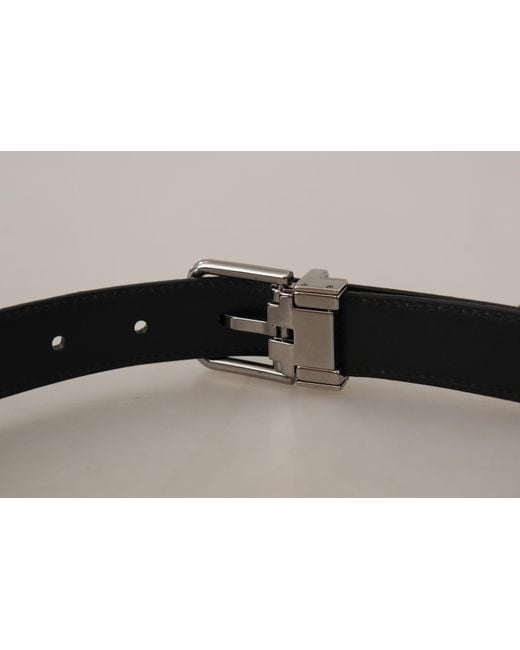 Dolce & Gabbana Black Exotic Leather Metal Logo Buckle Belt Python Skin