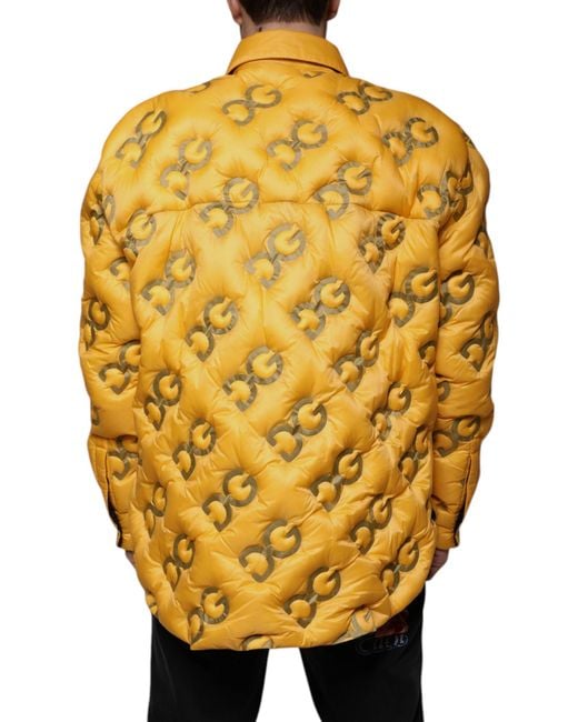 Dolce & Gabbana Metallic Logo Padded Buttoned Blouson Jacket for men