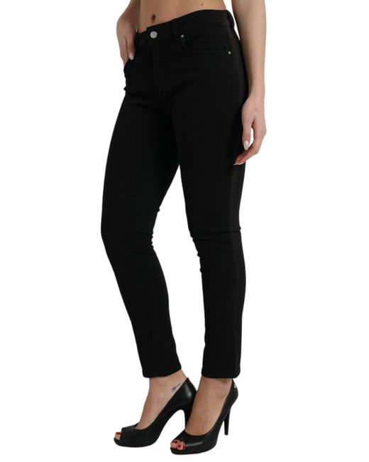 Dolce & Gabbana Cotton Stretch Denim Skinny Jeans in Black | Lyst