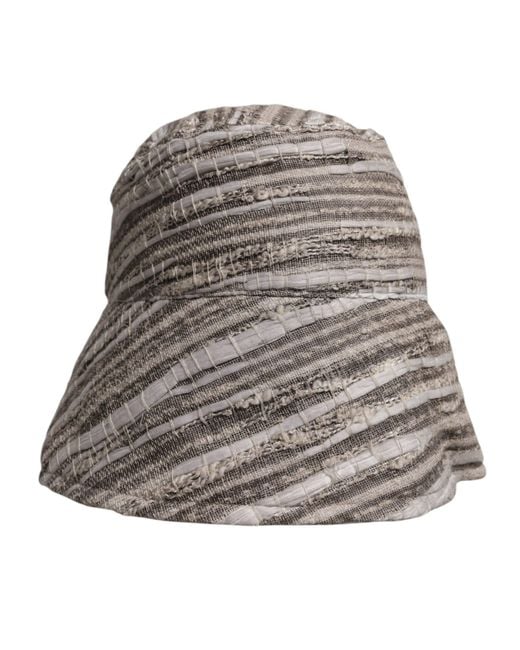 Dolce & Gabbana Gray Stripes Cotton Bucket Cap for men