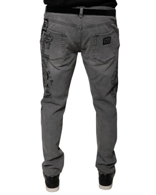 Dolce & Gabbana Gray Straight Jeans Love Is Style for men