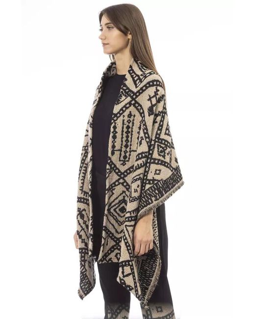 Alpha Studio Black Wool Scarf