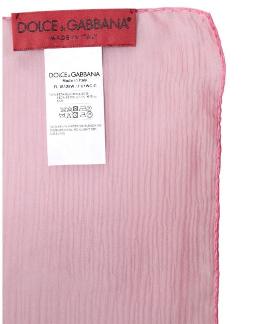 Dolce & Gabbana Pink Silk Rectangle Wrap Shawl Scarf