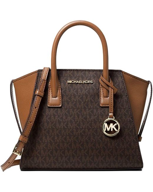 Michael Kors Avril Small Top Zip Satchel Bag in Brown Lyst