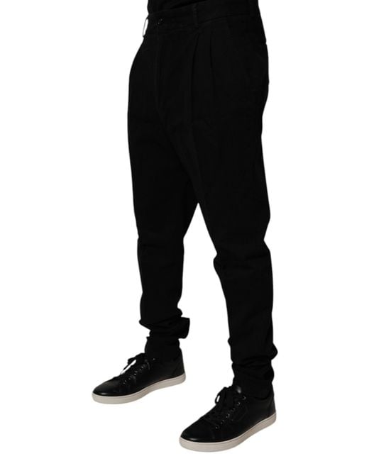 Dolce & Gabbana Black Slimfit Trousers for men